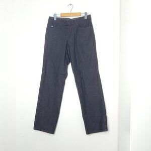 Point Zero Men's Black Cotton Linen Blend Straight Leg Business Pants Size 30/32